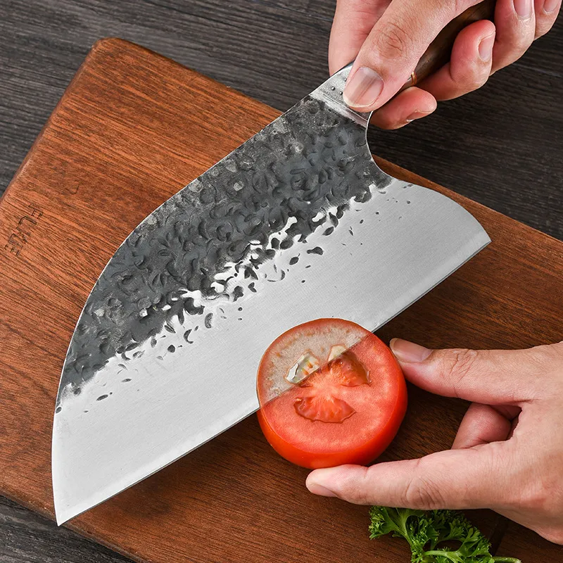 Hand Forged Hammered Steel Head Chef's Knife - Image