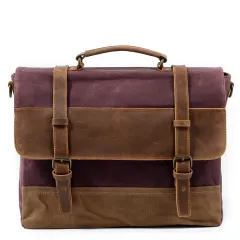 Waterproof oil wax canvas bag - Red - View 1