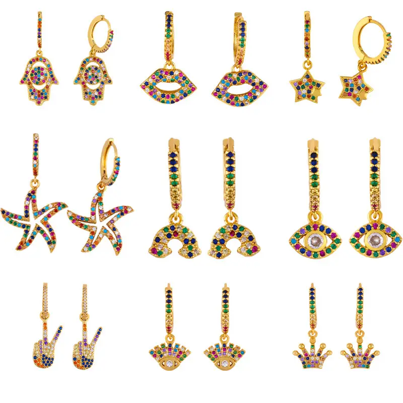 Fancy diamond cross earrings earrings