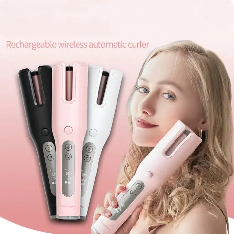 Wireless Automatic Curler USB LCD Screen Ceramic Heating Anti-perm