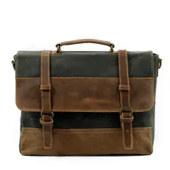 Waterproof oil wax canvas bag - Green - View 1