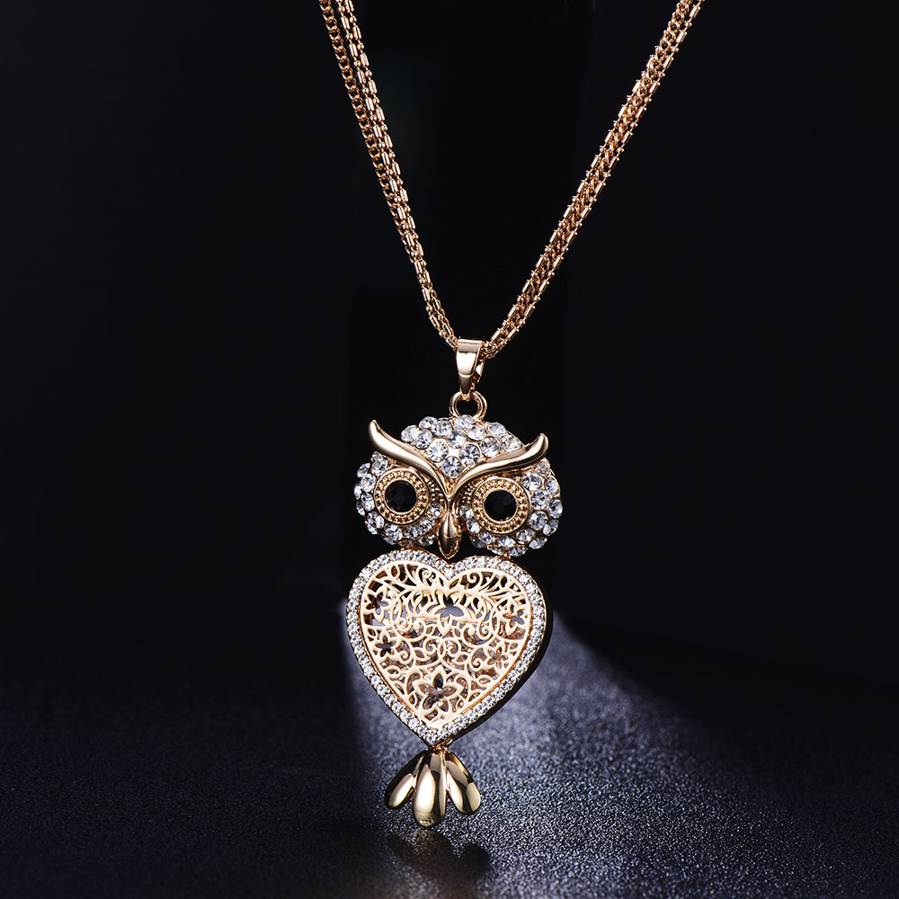 Golden owl necklace