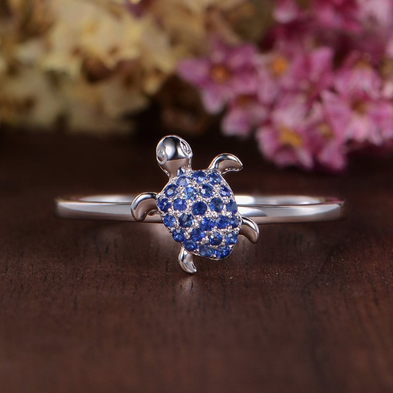 Full diamond tortoise ring