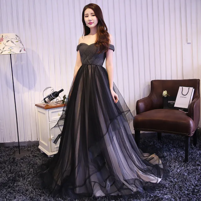 One shoulder evening dress Black - Shop at LoveMi