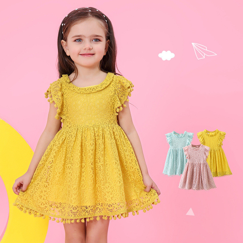 Lace ruffle button baby skirt