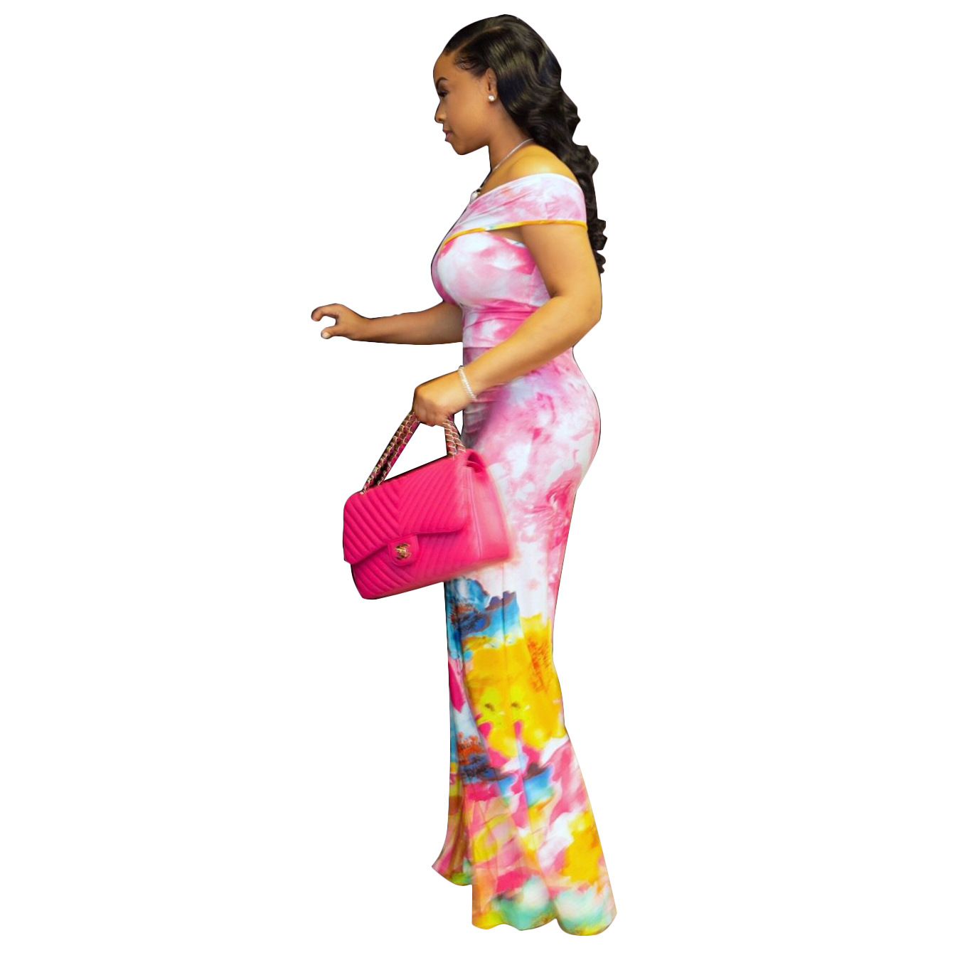 Printed jumpsuit flared pants