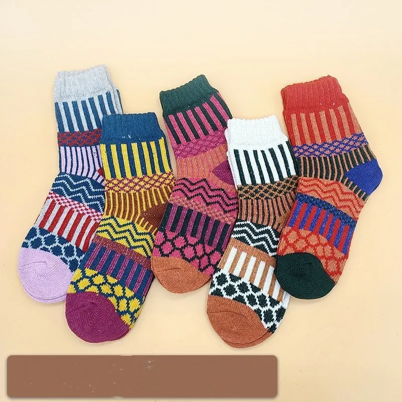 Woolen women's socks - Vertical Bar-Onesize