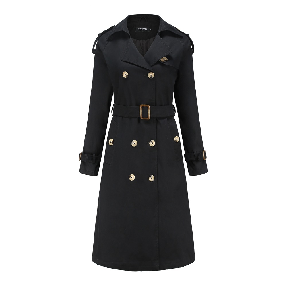 Pure cotton fashion classic coat Black - Shop at LoveMi