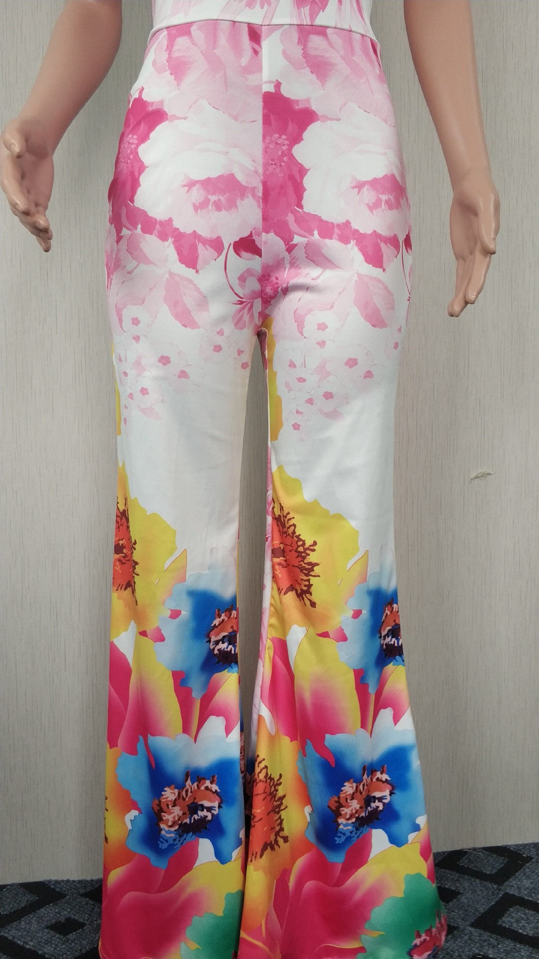 Printed jumpsuit flared pants