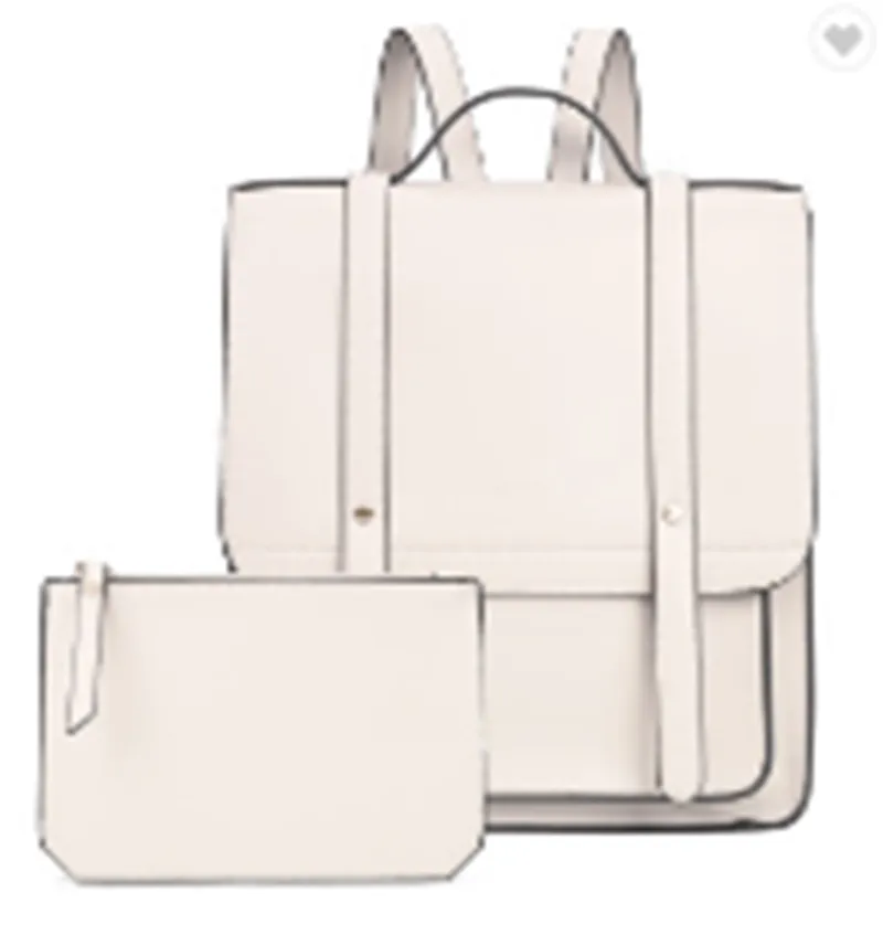 Soft leather solid color shoulder bag - Blanc