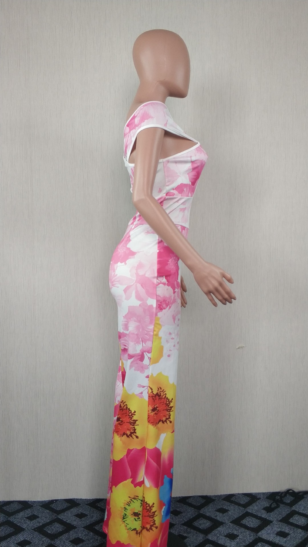 Printed jumpsuit flared pants