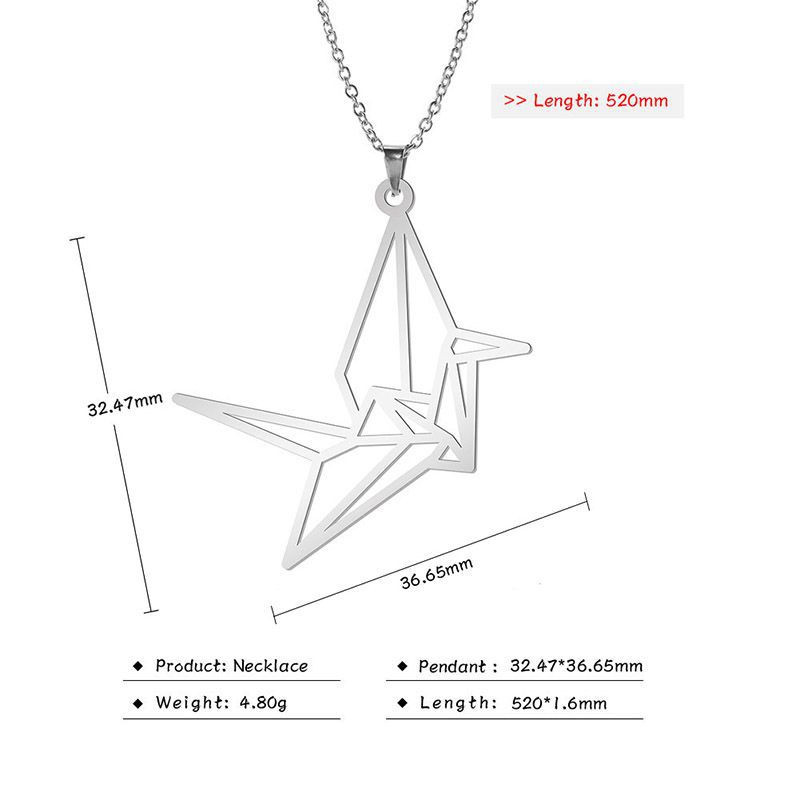 Origami Crane Girl Necklace