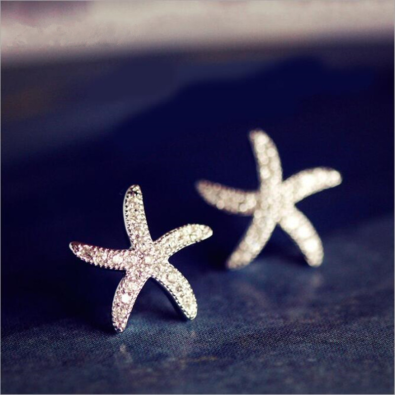 Sterling Silver Starfish Stud Earrings