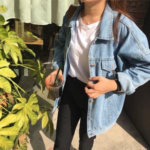 Loose student bf style denim jacket women