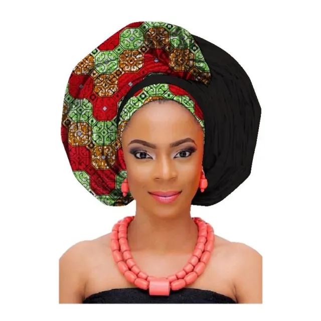 African printed cotton turban Black - Shop at LoveMi