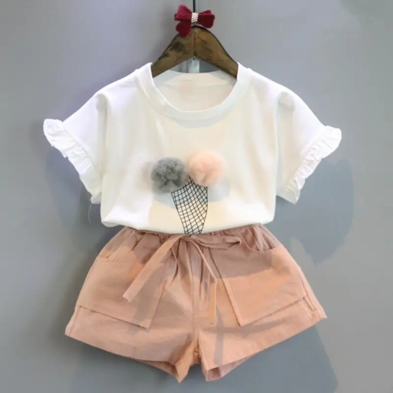 Two-piece short sleeve T-shirt + butterfly shorts