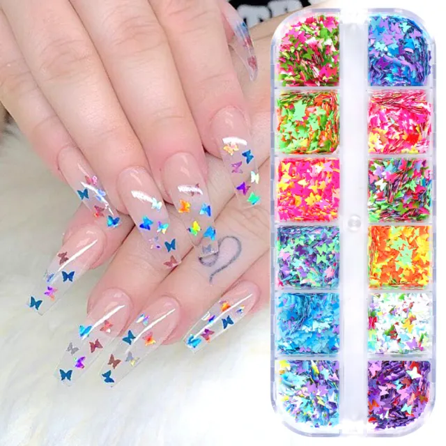 Symphony butterfly sequin nail decoration 1Style - Shop at LoveMi
