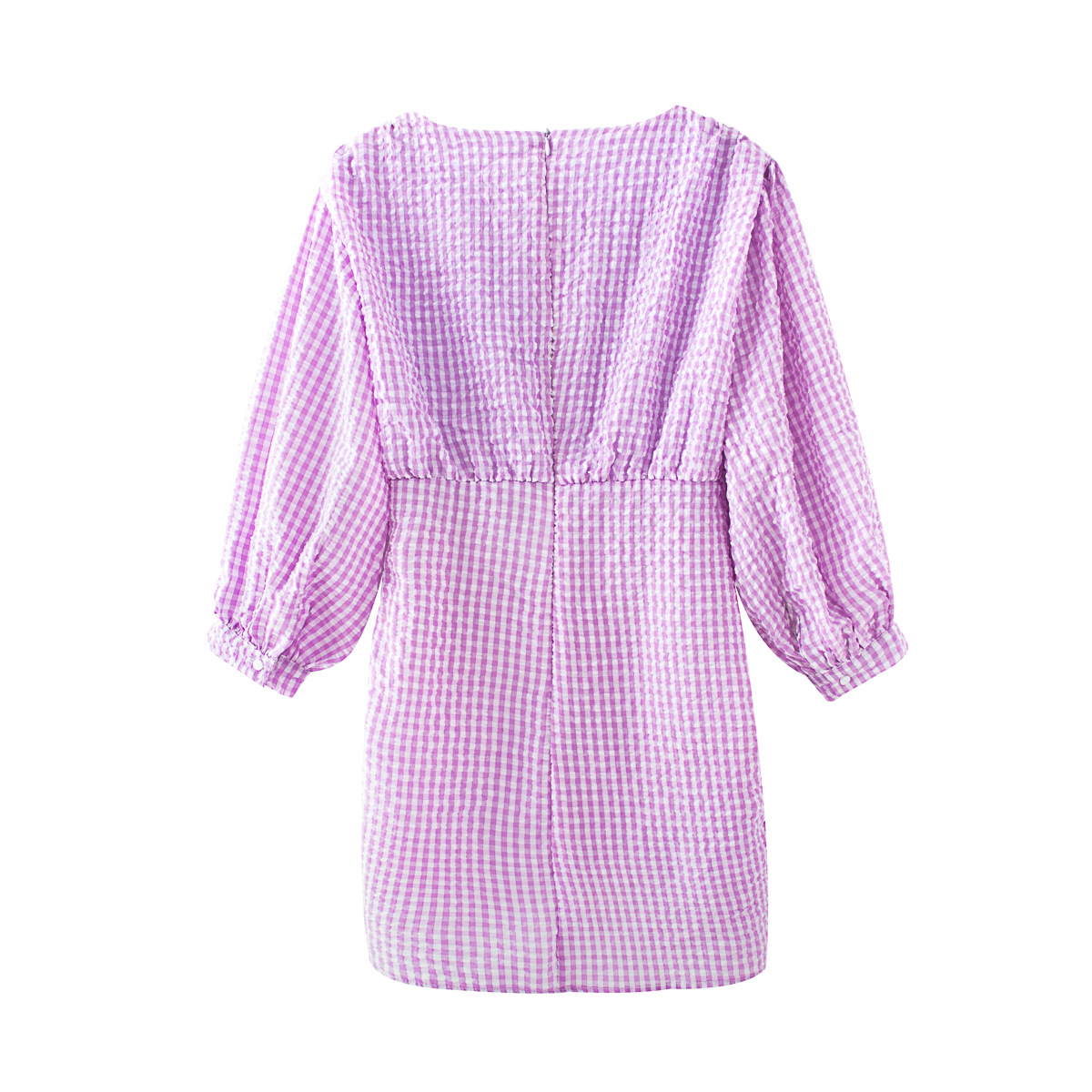 Purple and White Plaid Dress