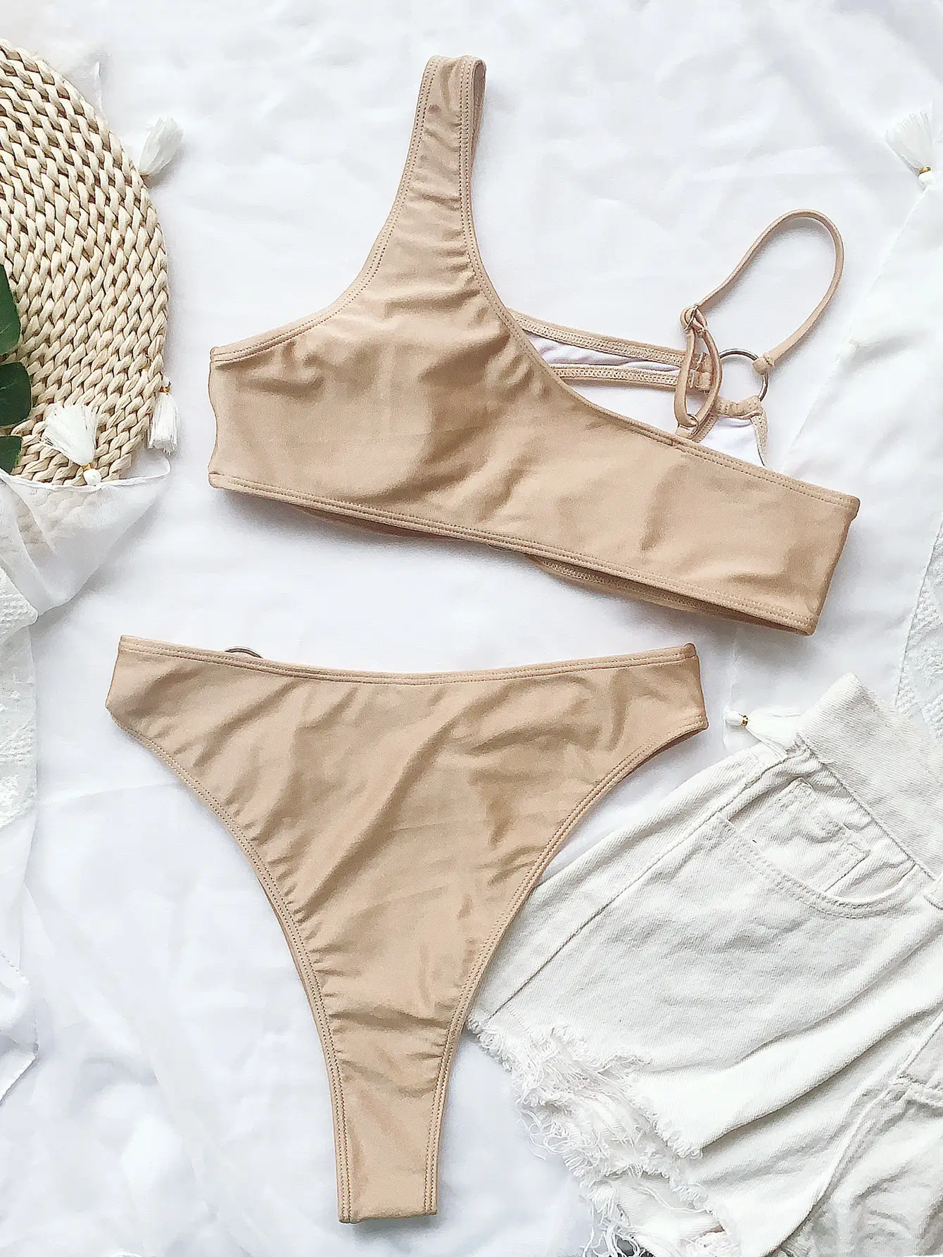 Cutout glitter bikini