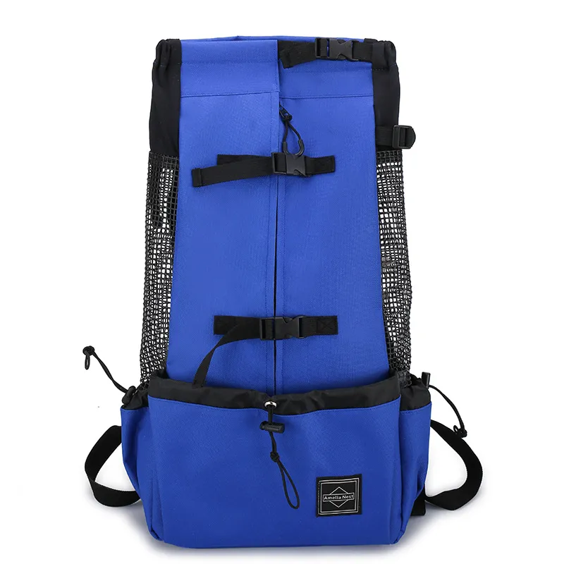 Pet Dog Carrier Bag Carrier For Dogs Backpack Out Double Shoulder Portable Travel Backpack Outdoor Dog Carrier Bag Travel - Blue