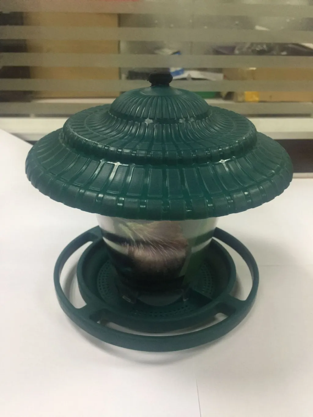 Plastic transparent bird feeder - Green