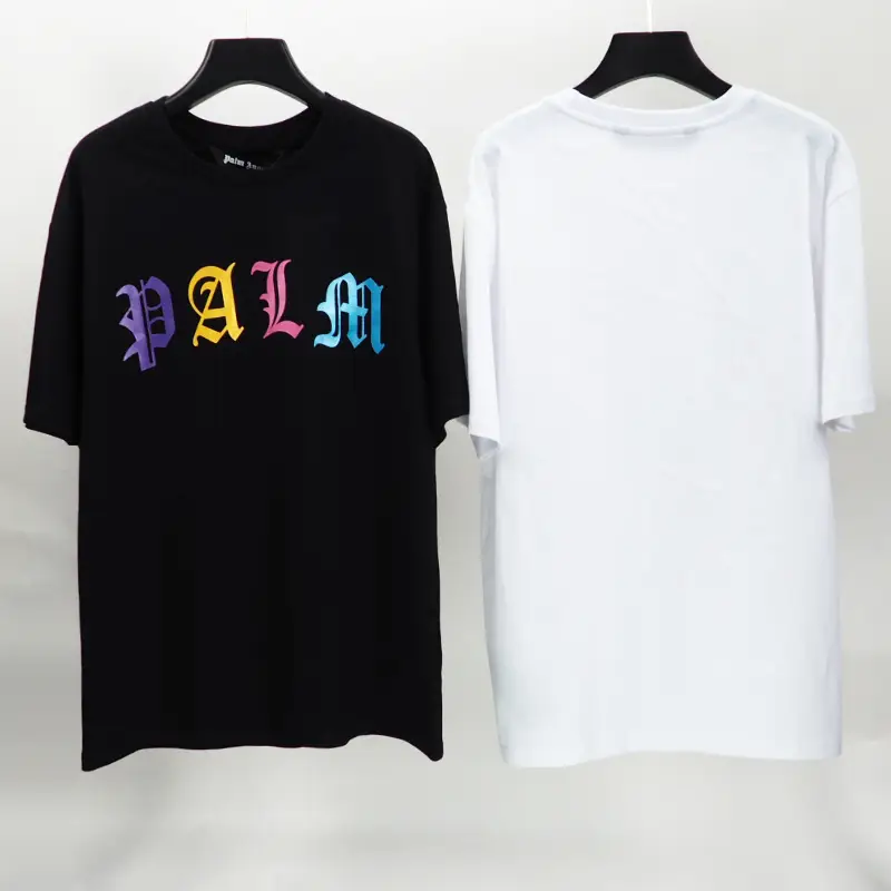 Colorful letter print couple loose T-shirt