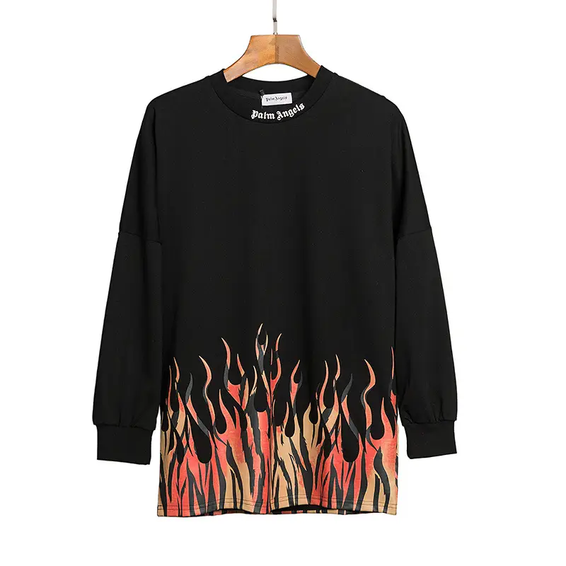 Flame print couple long sleeve