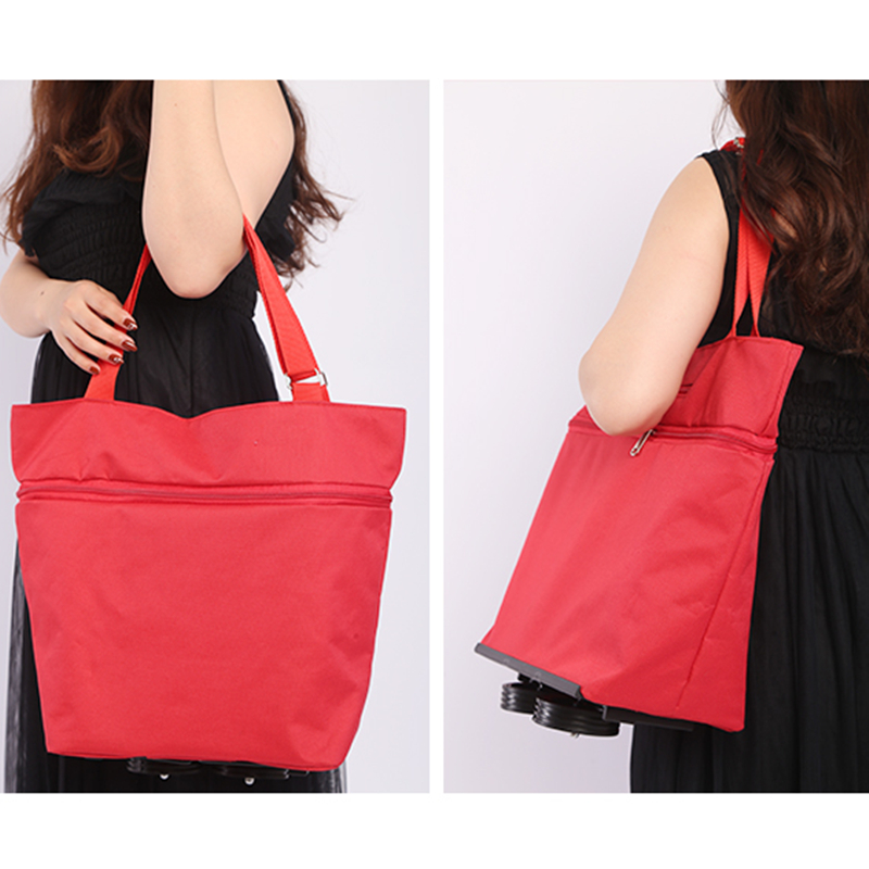 Hand bag shopping cart, folding towing bag retractable