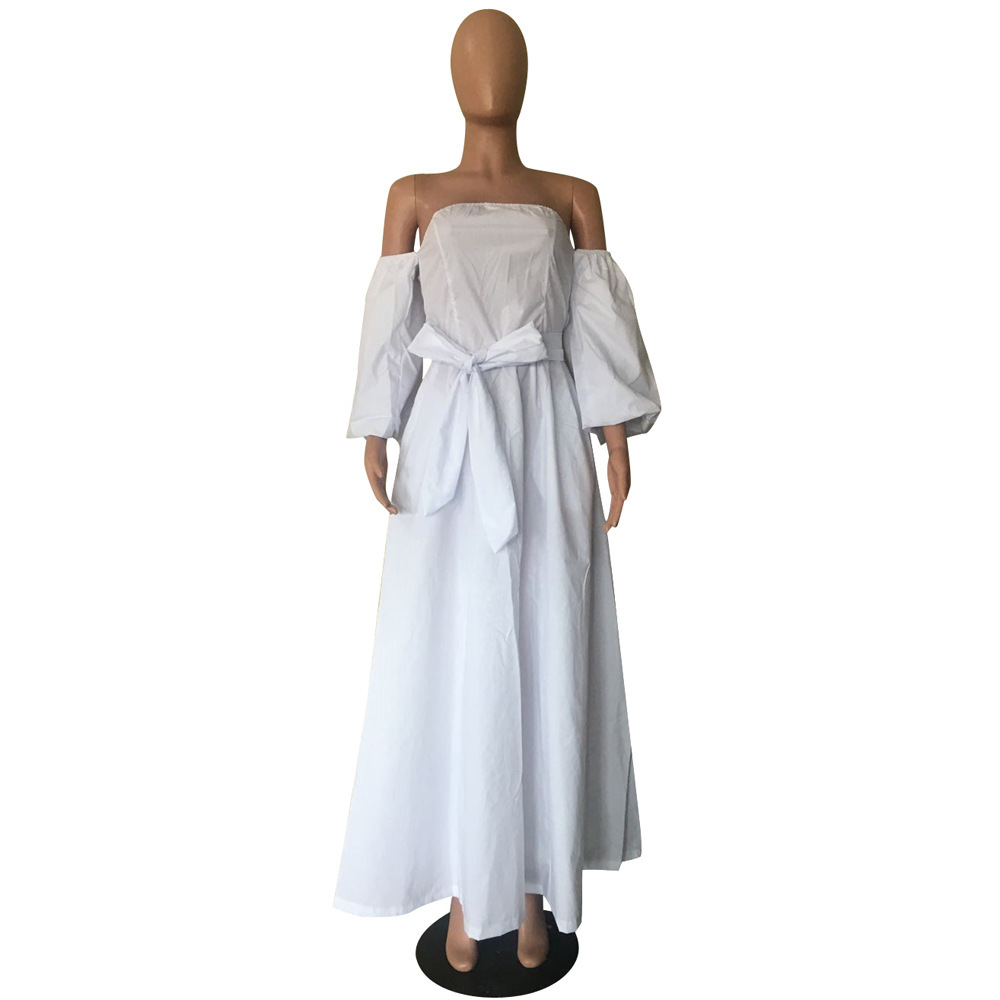 Women's dress with one word collar