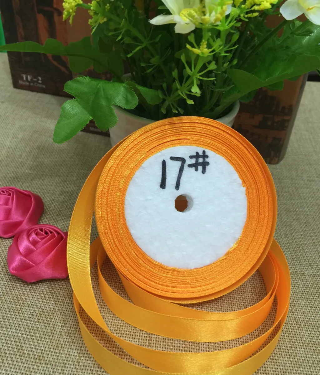 2.5cm single-sided polyester ribbon webbing - Orange