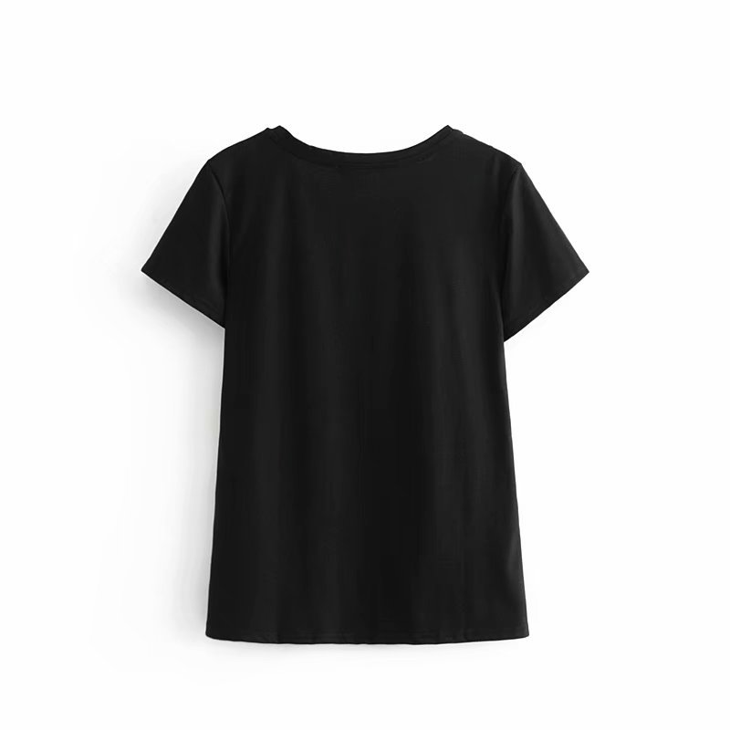 Street print loose short sleeve T-shirt for women