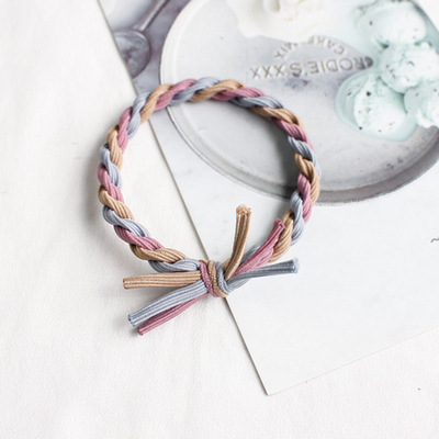 Rubber band hair tie thick leather headband Grey Bean Paste - Shop at LoveMi