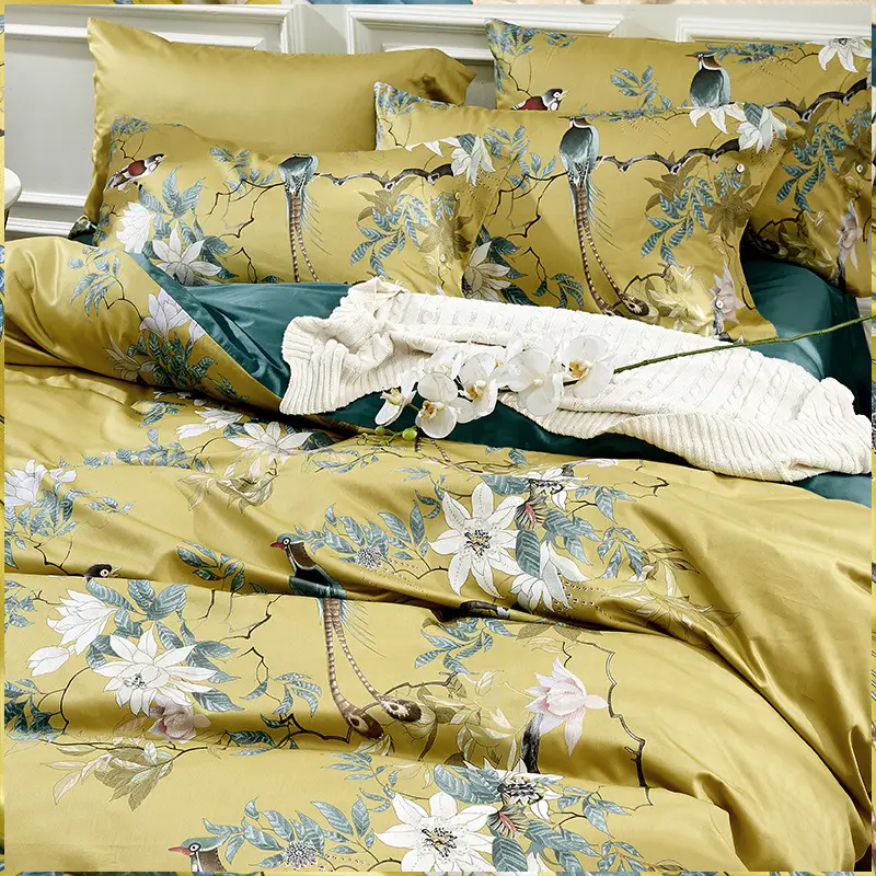60 long-staple cotton printing four-piece suit