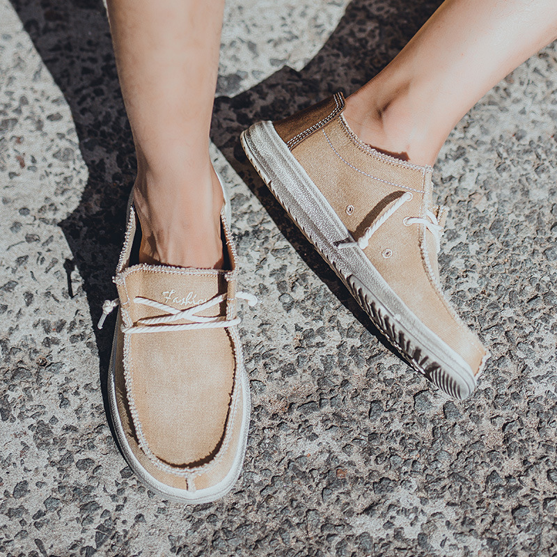 أحذية قماش رجالية ربيعية، تصميم كوري عصري