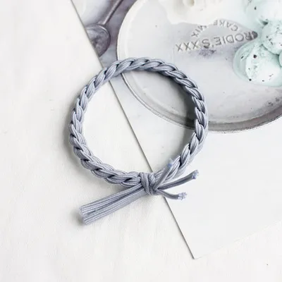 Rubber band hair tie thick leather headband Light Blue - Shop at LoveMi