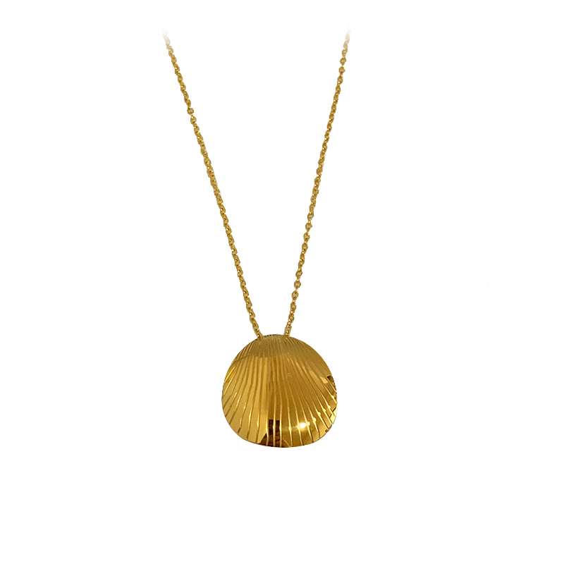 Fine lines curved 18K plating sweater chain