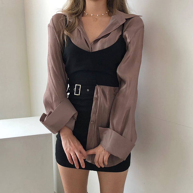 Mid-length shirt bow camisole