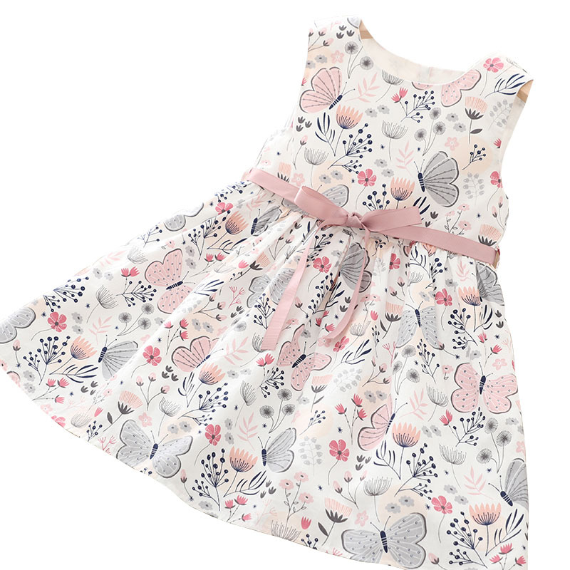 Butterfly print sleeveless dress
