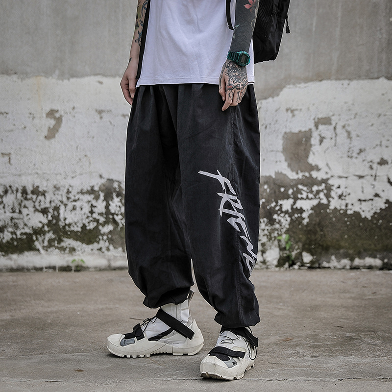 Drawstring trendy male Korean hip-hop Harlan pants