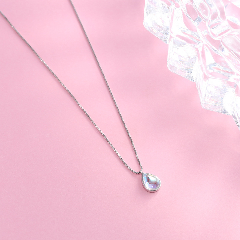 Moonstone drop necklace