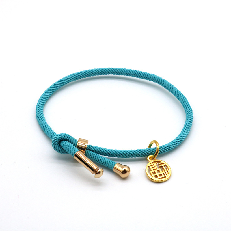 Korean version of 3d hard gold pendant Milan rope Tag Light Blue - Shop at LoveMi