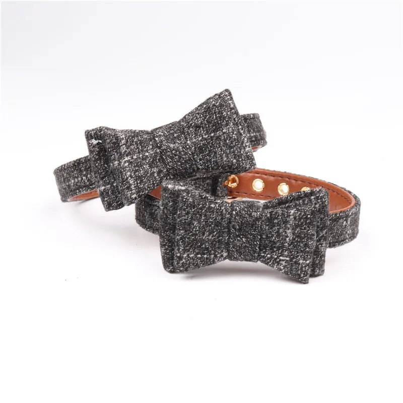 British bow pet collar - Grey