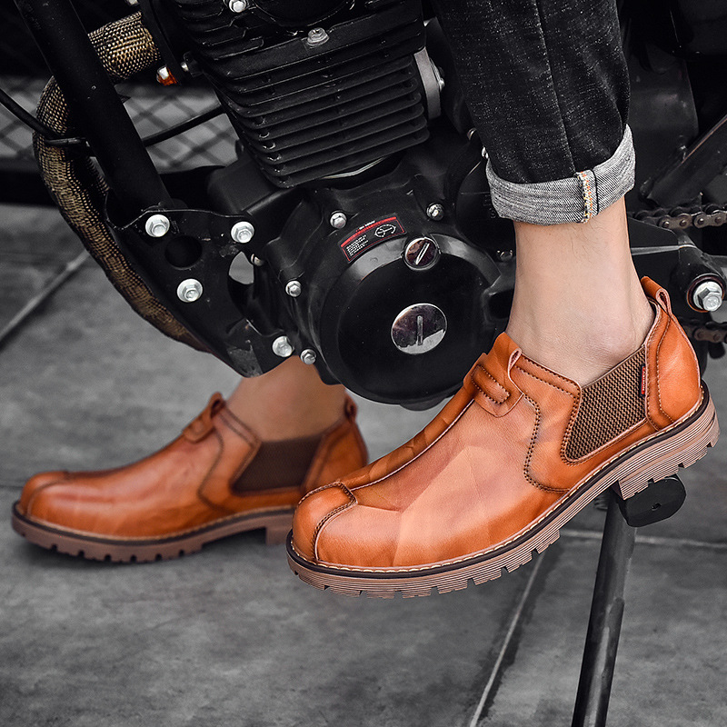 Men's leather low-top Martin boots