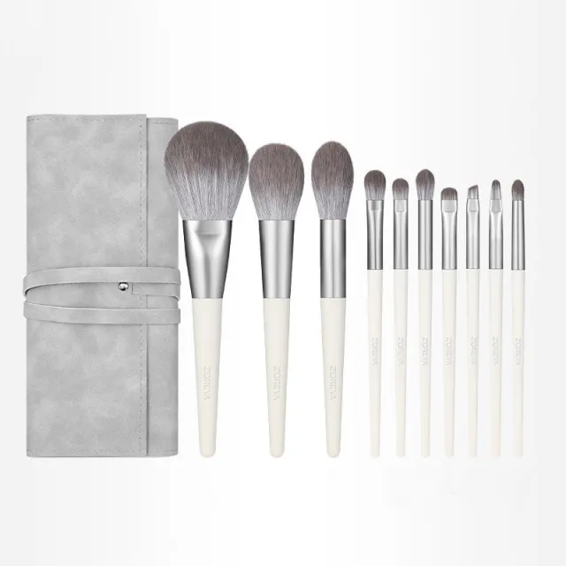 ZOREYA silver foxtail 10 makeup brushes White - Shop at LoveMi
