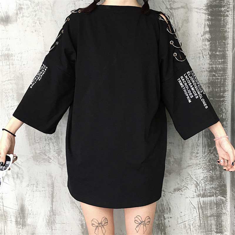 Mid-length hoop half sleeve t-shirt