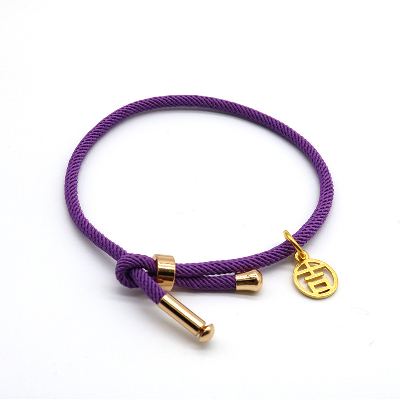 Korean version of 3d hard gold pendant Milan rope Tag Purple - Shop at LoveMi