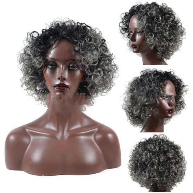 Granny gray short chemical fiber wig headgear Grey - Shop at LoveMi