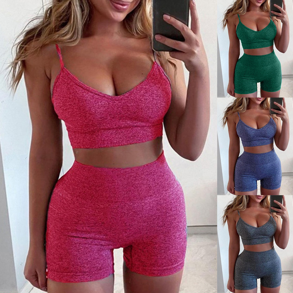 Sexy solid color sports suit