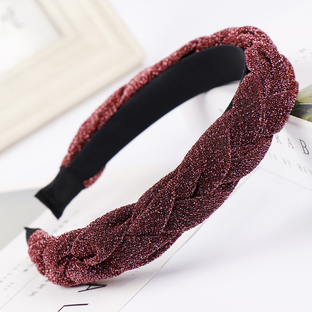 Bright silk cloth wide brimmed bow headband Leather Red - Shop at LoveMi