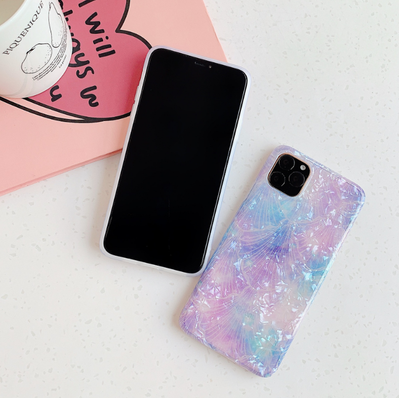 Purple Bright Shell Mobile Phone Case Add Logo